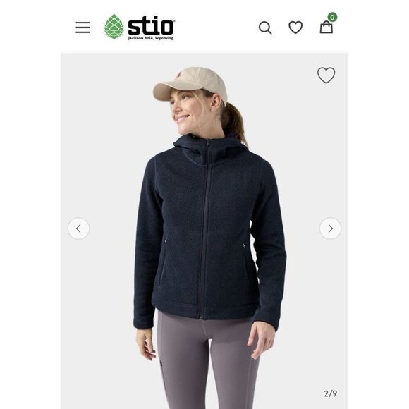 Stio Women’s Sweet water Fleece Full Zip Hoodie Mountain Shadow XL MSRP $159 - Picture 2 of 10
